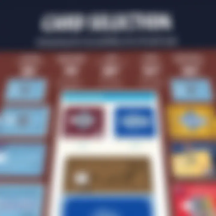 American Express card selection display