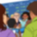 Diverse group evaluating financial options