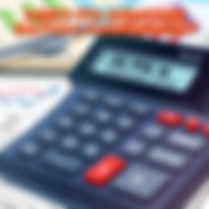 Debt-to-income ratio analysis on a calculator