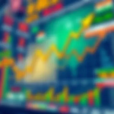 A vibrant depiction of the Indian stock market with bullish trends.