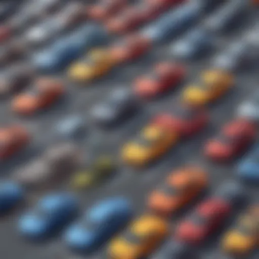 A dealership lot with various cars available for trade-in