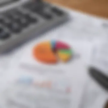 Close-up of a calculator and financial documents