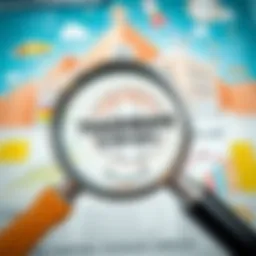 Trademark search concept with magnifying glass