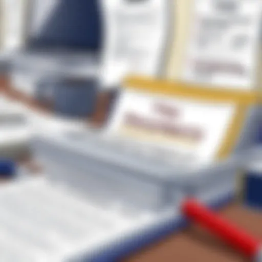 A collection of tax documents organized neatly on a desk