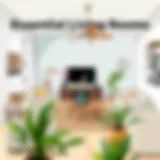 Stylish living room setup with essential furniture