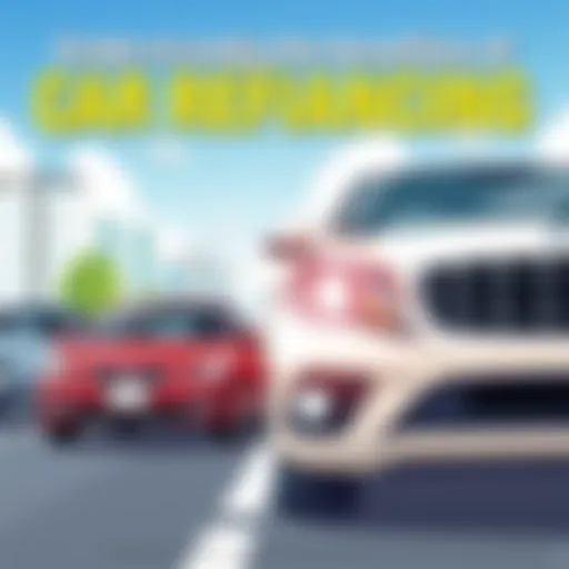 Conceptual illustration of car refinancing benefits