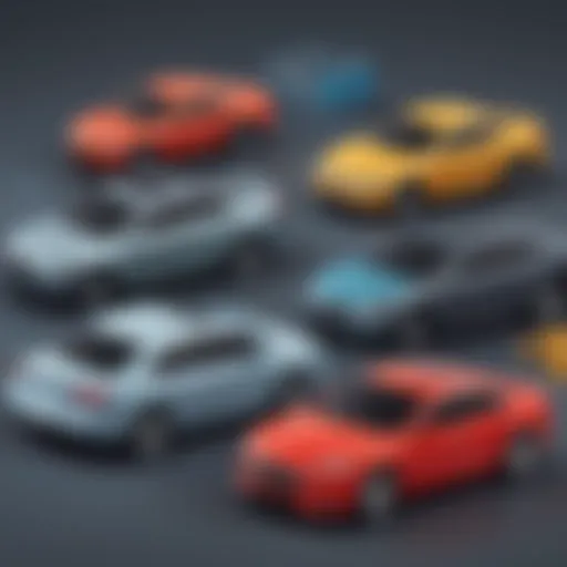Diverse car loan options displayed