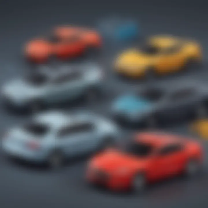 Diverse car loan options displayed