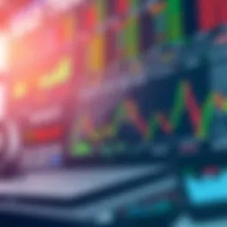 Conceptual illustration of stock market analytics