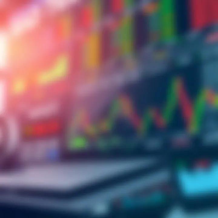 Conceptual illustration of stock market analytics