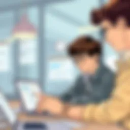 A young individual exploring job listings on a laptop