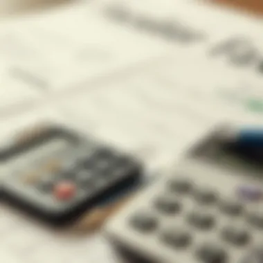 A calculator and financial documents