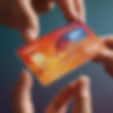 A snapshot of a credit card being used for a purchase, illustrating financial flexibility.