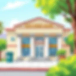 A serene view of a San Diego County bank exterior