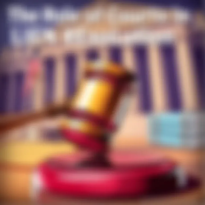 The Role of Courts in Lien Resolution A gavel symbolizing court decisions