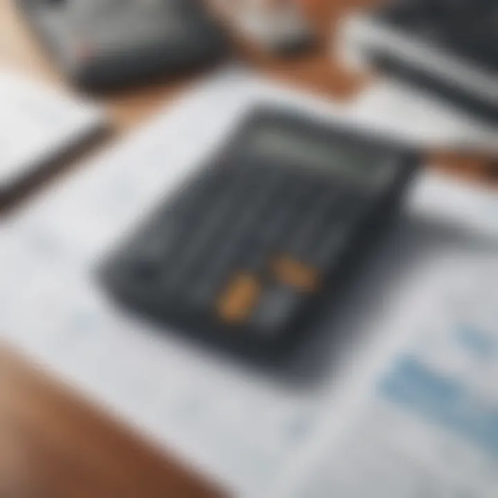 A calculator and financial documents on a desk, illustrating careful planning.