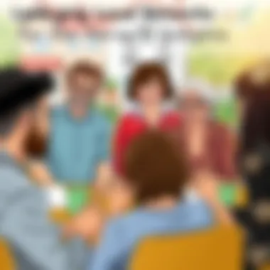 A friendly community meeting where locals discuss property opportunities