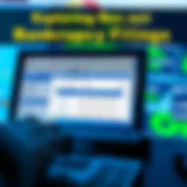 Exploring Public Records for Bankruptcy Filings A close-up of a computer screen displaying public records search