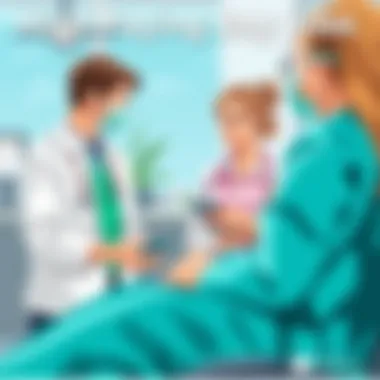 Healthcare professional interacting with patients