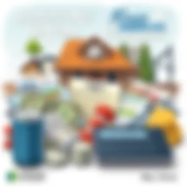 Budgeting Essentials for American Households A diverse group of financial documents representing household budgeting