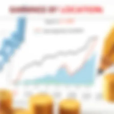 Graph illustrating monthly earnings variations by location