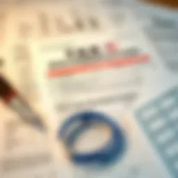 Visual representation of tax documents and calculations