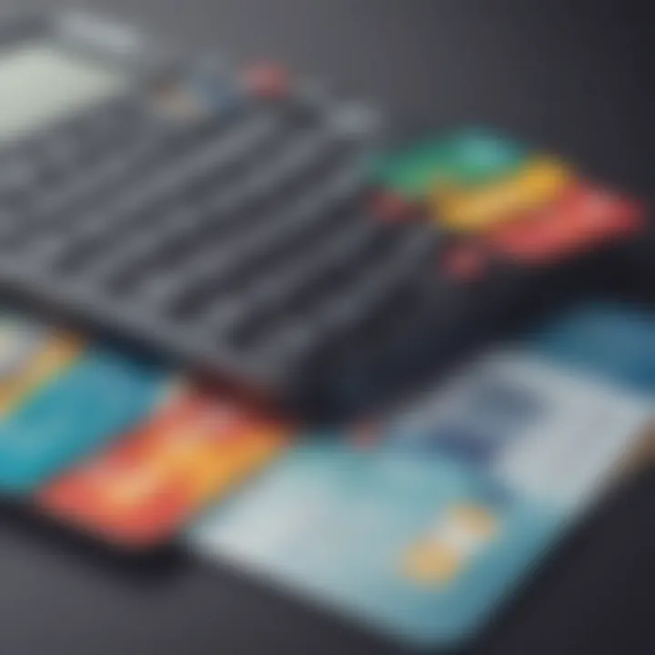 A close-up of a calculator and credit cards, symbolizing the calculation needed for consolidation.