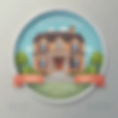 Illustration of a house with a government seal