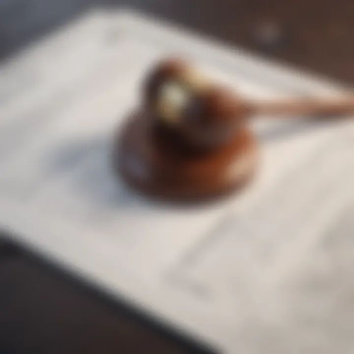 A gavel resting on legal documents symbolizing justice in insurance disputes