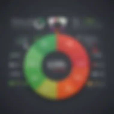 Visual representation of credit scores affected by derogatory marks