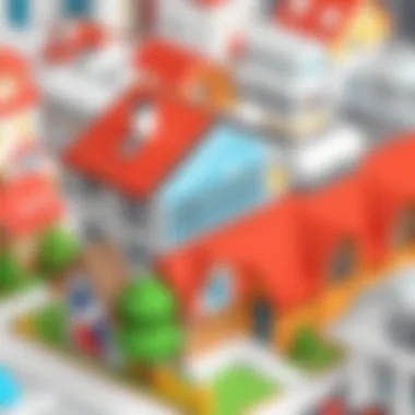 A visual representation of fluctuating real estate market trends.