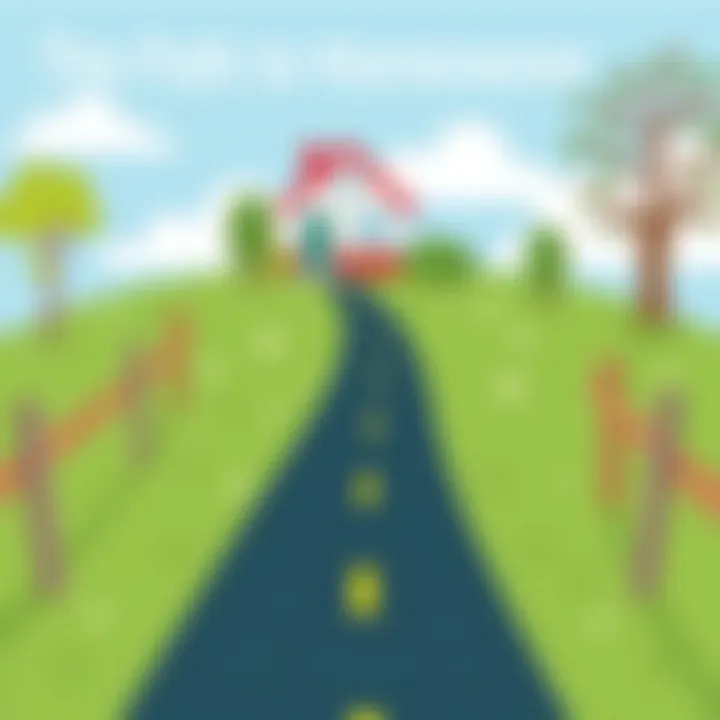 A roadmap leading to a house symbolizing homeownership journey