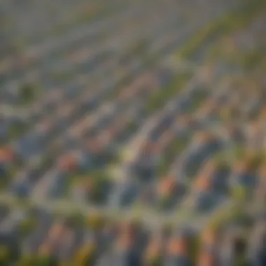 Aerial view of a developing suburban neighborhood