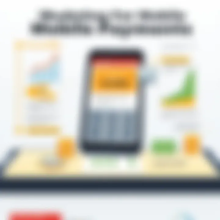 Budgeting for Mobile Payments Illustration showing budgeting for mobile phone payments