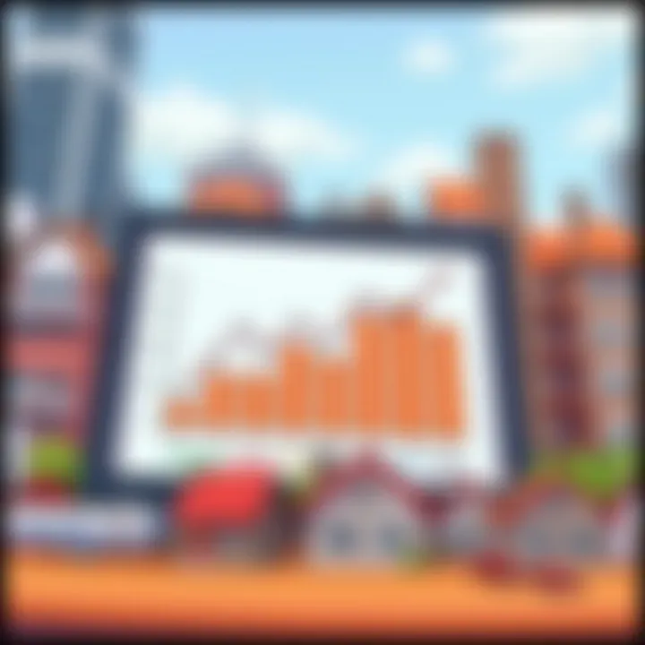 A financial graph representing rental market trends