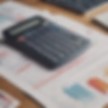 A calculator and financial documents on a table