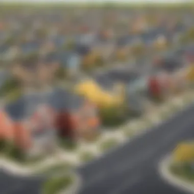 A vibrant suburban neighborhood showcasing community life.