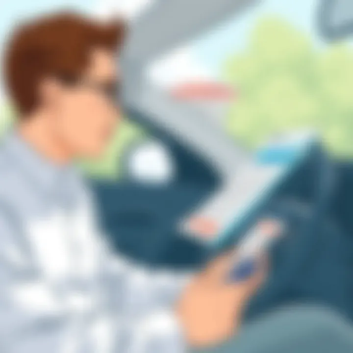 Reviewing Insurance Policies A person reviewing their car insurance policy