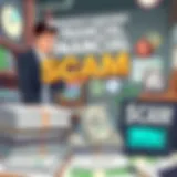 Conceptual illustration of financial scams