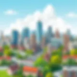 City skyline with modern real estate developments