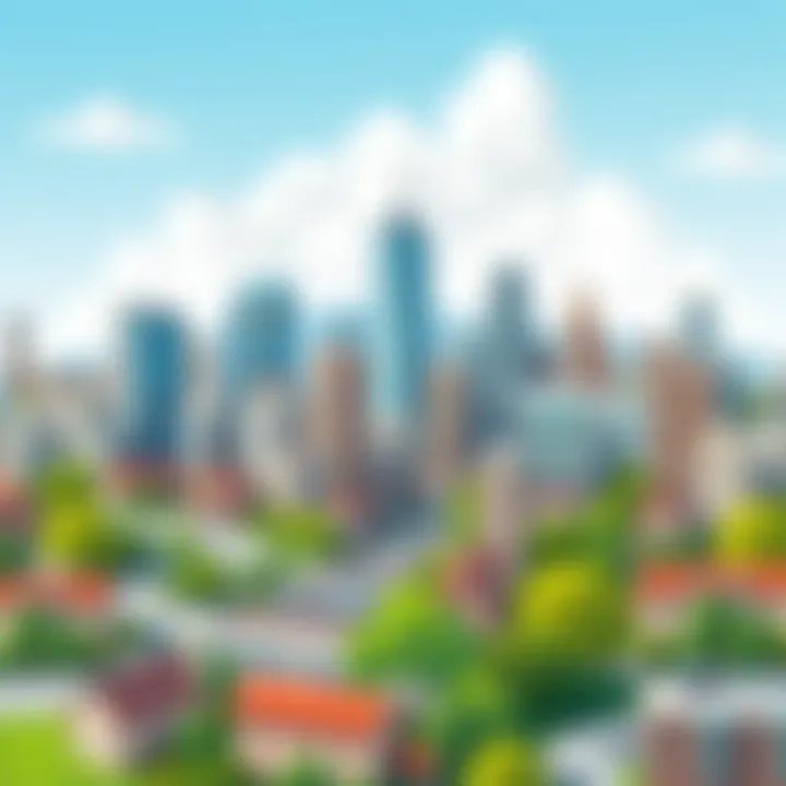 Modern Real Estate Developments in Urban Areas City skyline with modern real estate developments