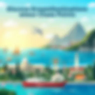 Illustration of various travel destinations achievable with points