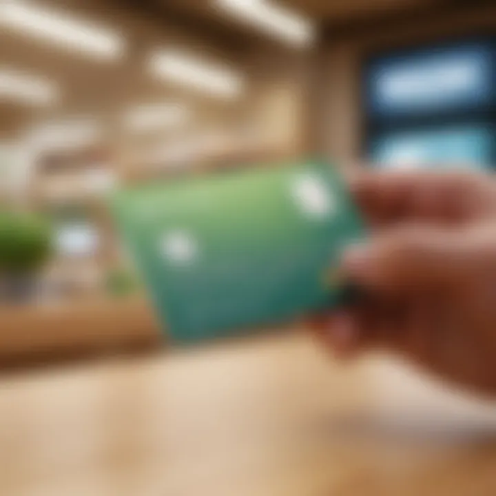 A person using an Apple Card at a retail store