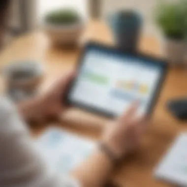 A financial planner reviewing auto payment strategies with a tablet