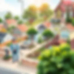 A serene retirement community showcasing various housing options.