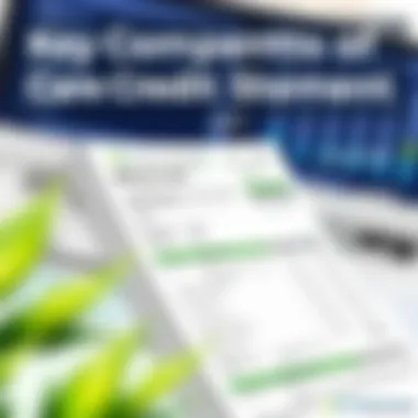 Visualization of Care Credit billing statement highlighting key components