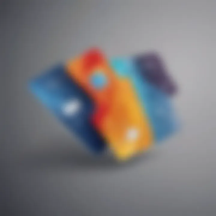 Illustration depicting various credit card logos