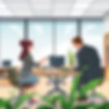 A modern legal office with practitioners collaborating