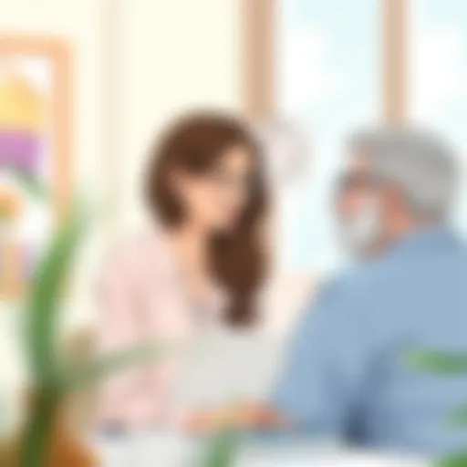 Illustration of a couple discussing medical decisions.