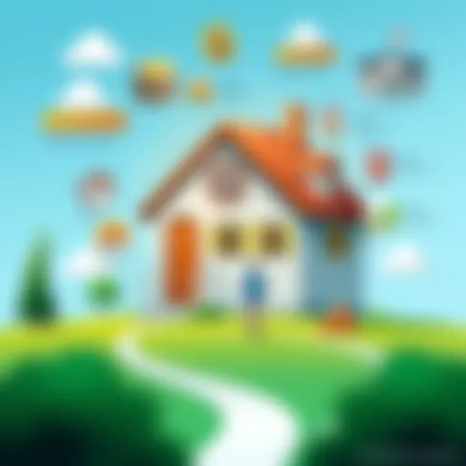Conceptual illustration of mortgage financing